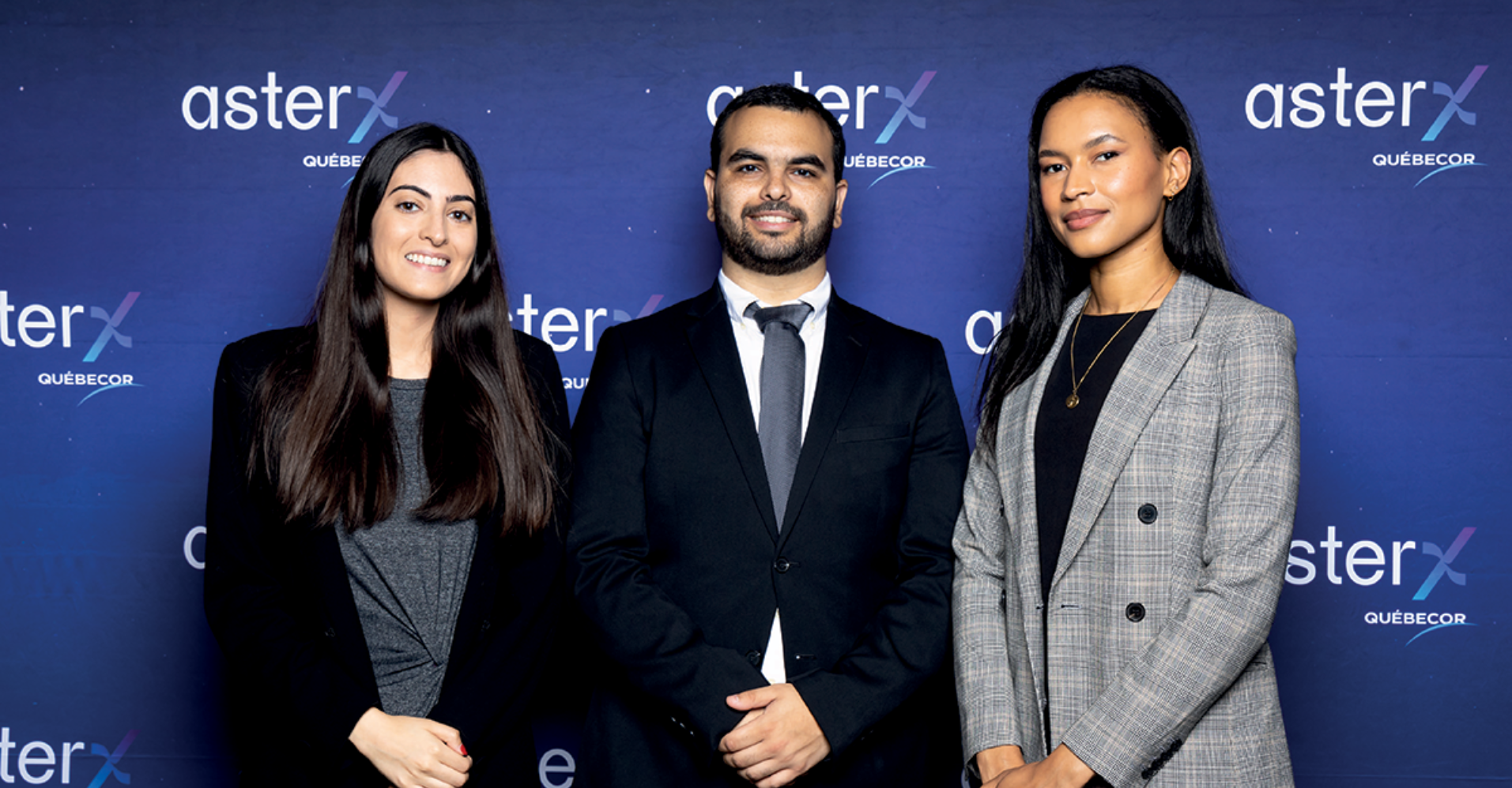 Juno technologies team (Lynn Doughane, Nanette Sene) receiving Pierre Peladeau grant from Quebecor and AsterX Capital