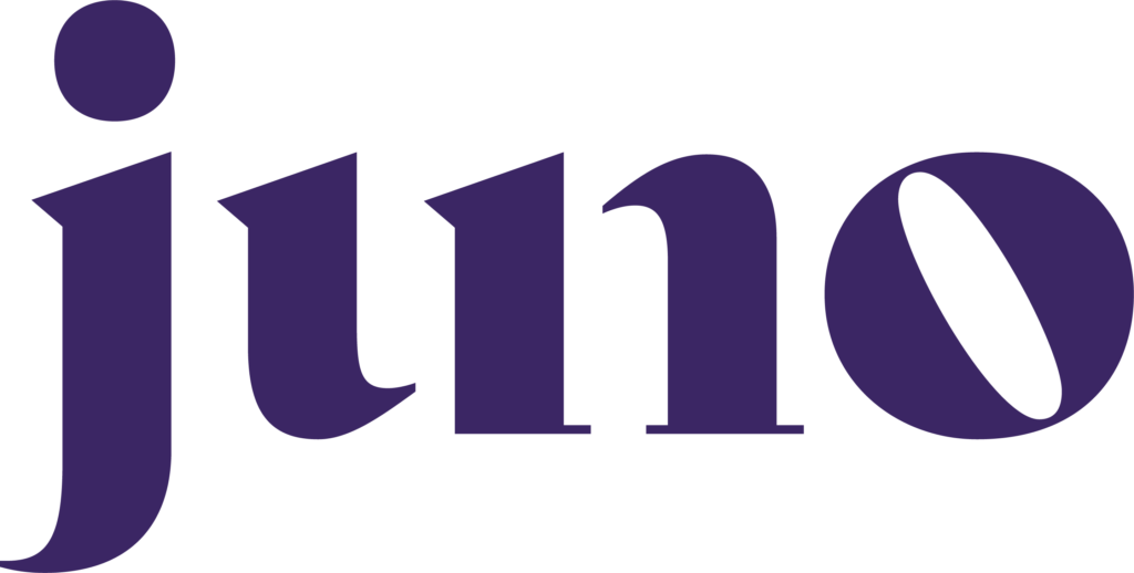 Juno written in purple